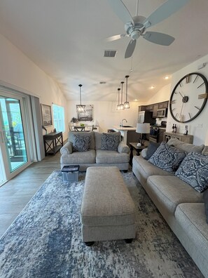 Smart TV, fireplace, printers