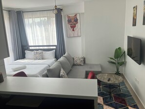 Living area - A cozy studio apartment ideal for a getaway,a quiet place for work and rest! (Nairobi)