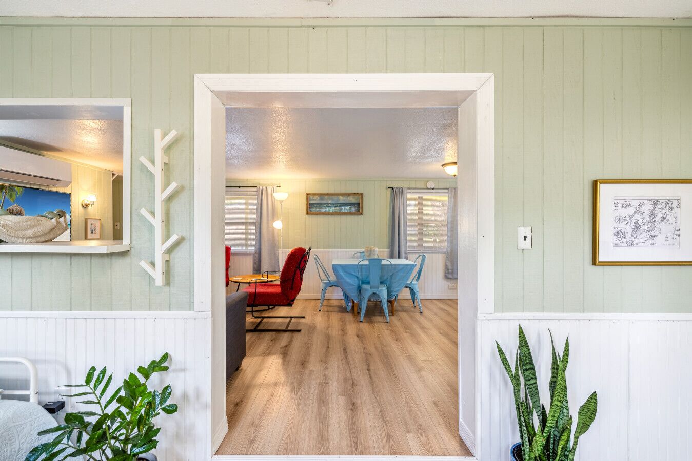 Looking from the front sunroom into the main house