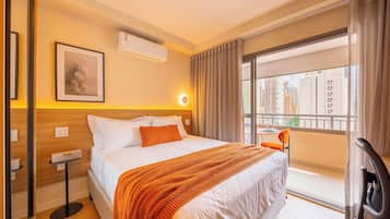 Studio Deluxe - balkong | Skrivbord, arbetsyta för laptop och gratis wi-fi