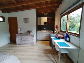 Fridge, oven, stovetop, coffee/tea maker