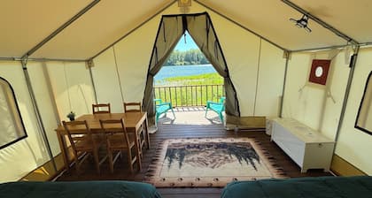 Glamping tent on the river.