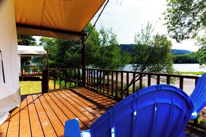 Glamping tent on the river.