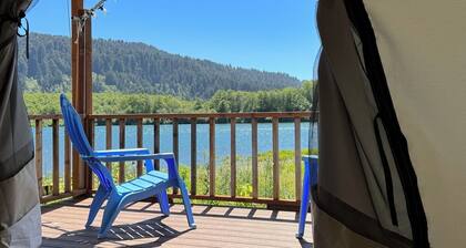Glamping tent on the river.