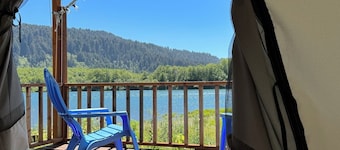 Glamping tent on the river.