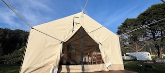 Glamping tent on the river.