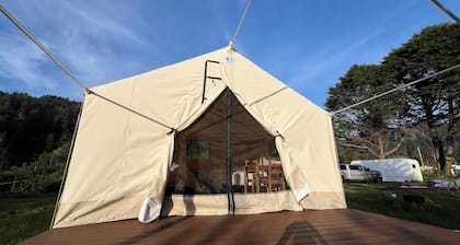 Glamping tent on the river.