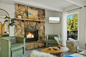 TV, fireplace, video games