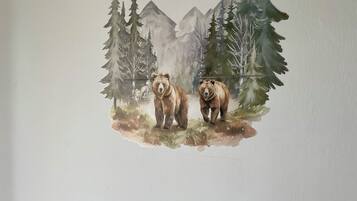 2 bedrooms, iron/ironing board, travel crib, WiFi