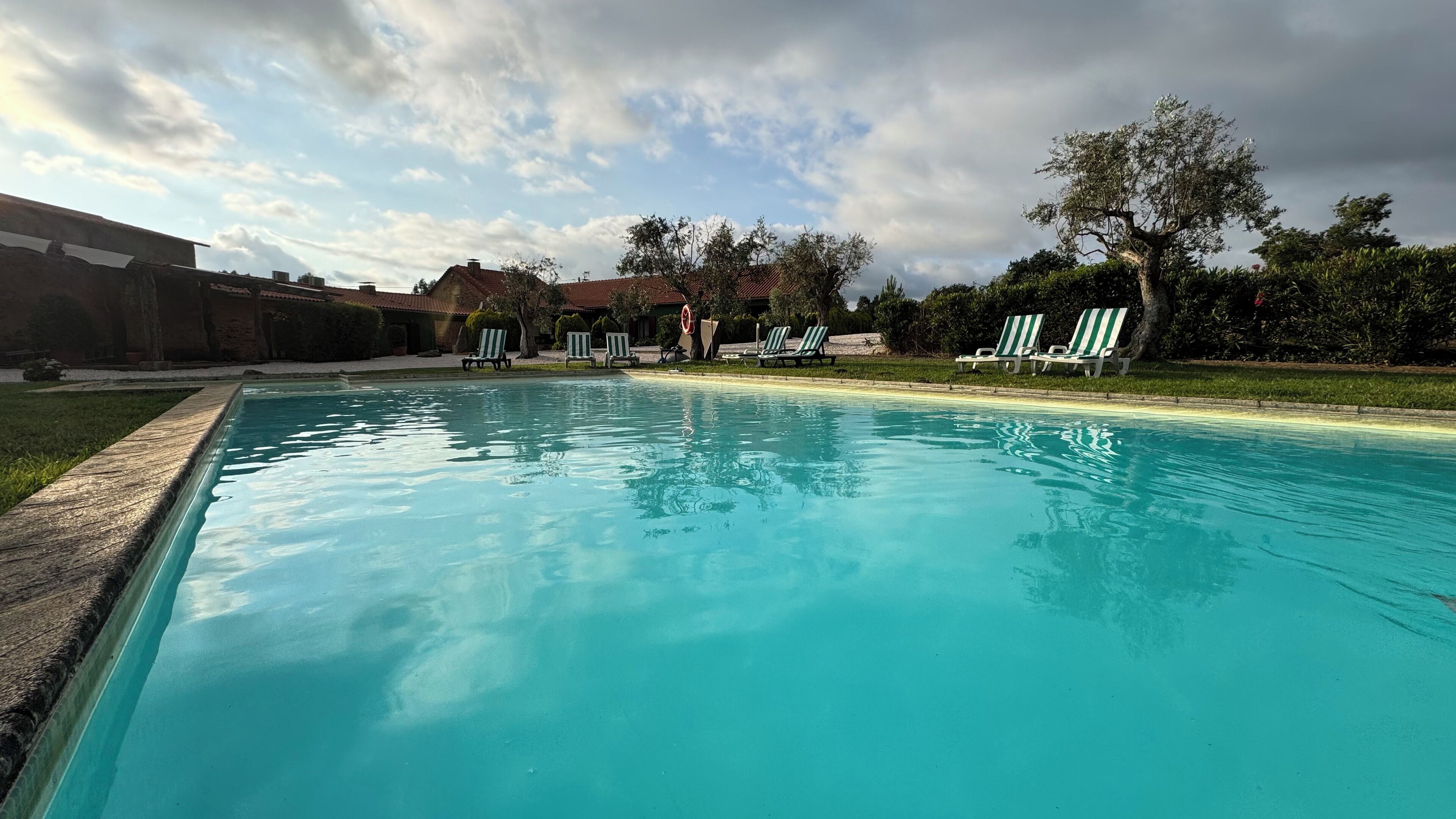 Seasonal outdoor pool, pool umbrellas, sun loungers