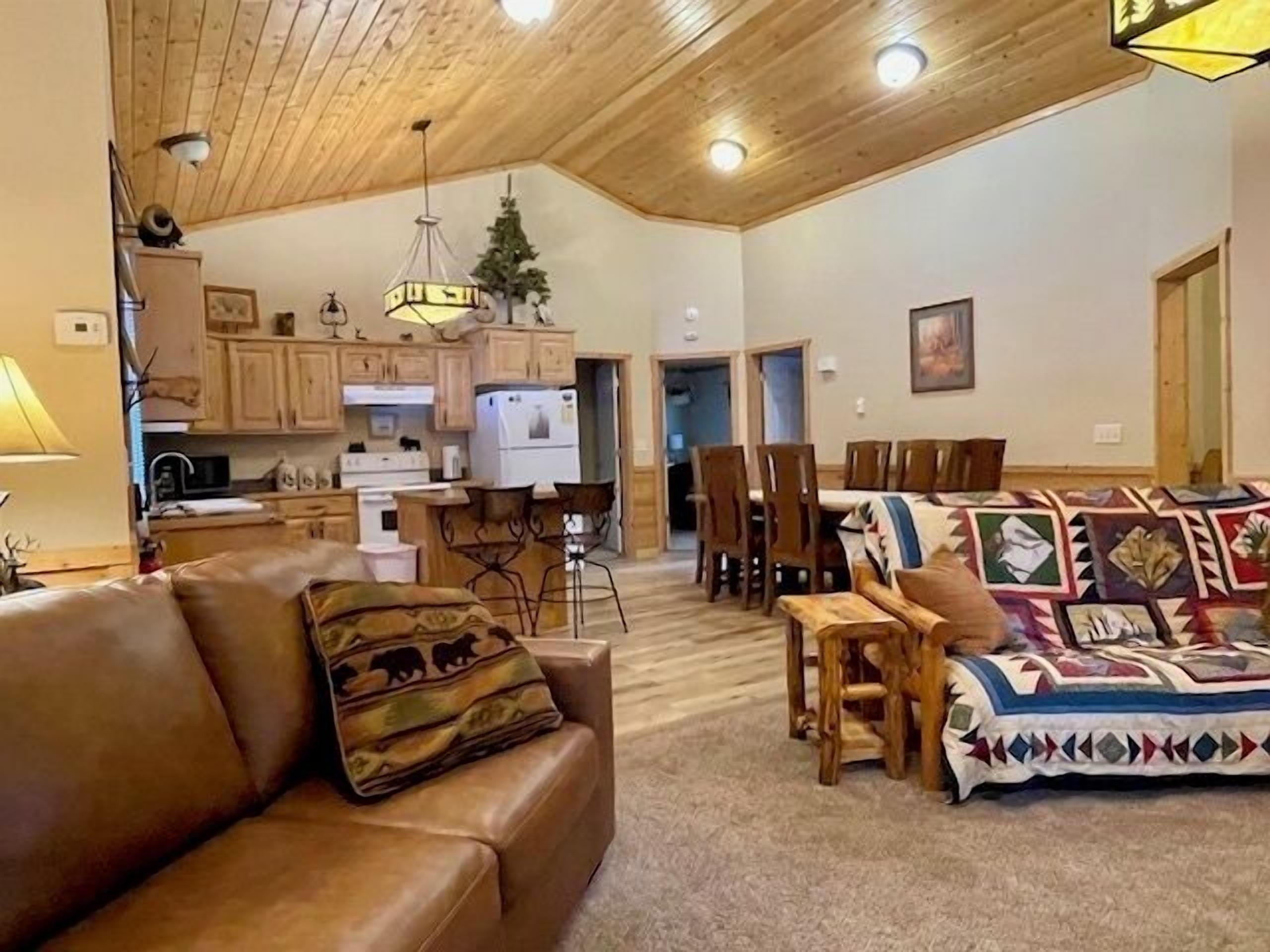 Smart TV, fireplace, DVD player, books