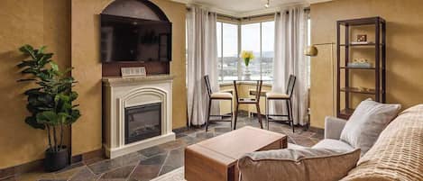 TV, fireplace, offices