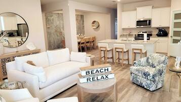 Smart TV, fireplace, ping pong, computer monitors