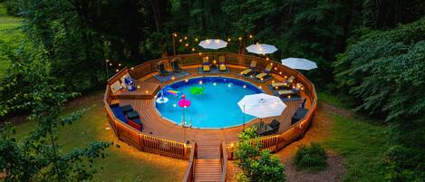 屋外プール、温水プール