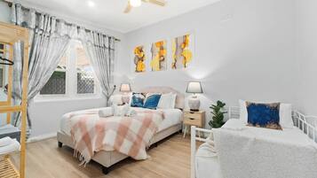 2 bedrooms, iron/ironing board, WiFi, bed sheets