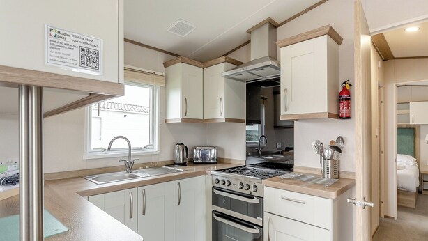 Fridge, toaster, cookware/dishes/utensils
