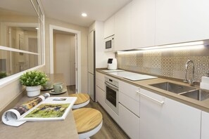 Oven, dishwasher, coffee/tea maker, toaster