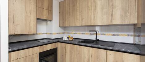 Fridge, microwave, oven, toaster