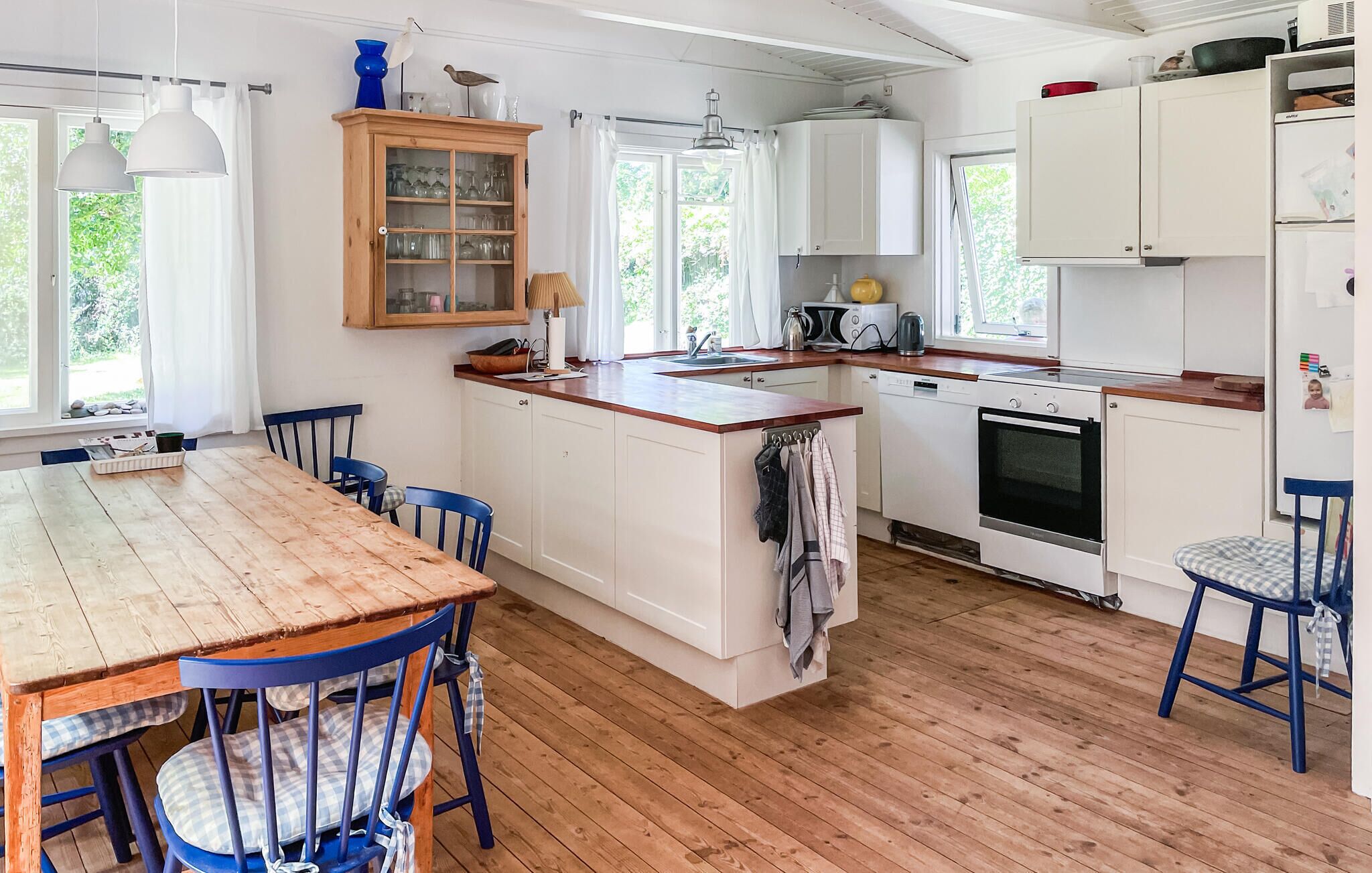 Kjøleskap, kokeplater, oppvaskmaskin og kaffetrakter/tekoker