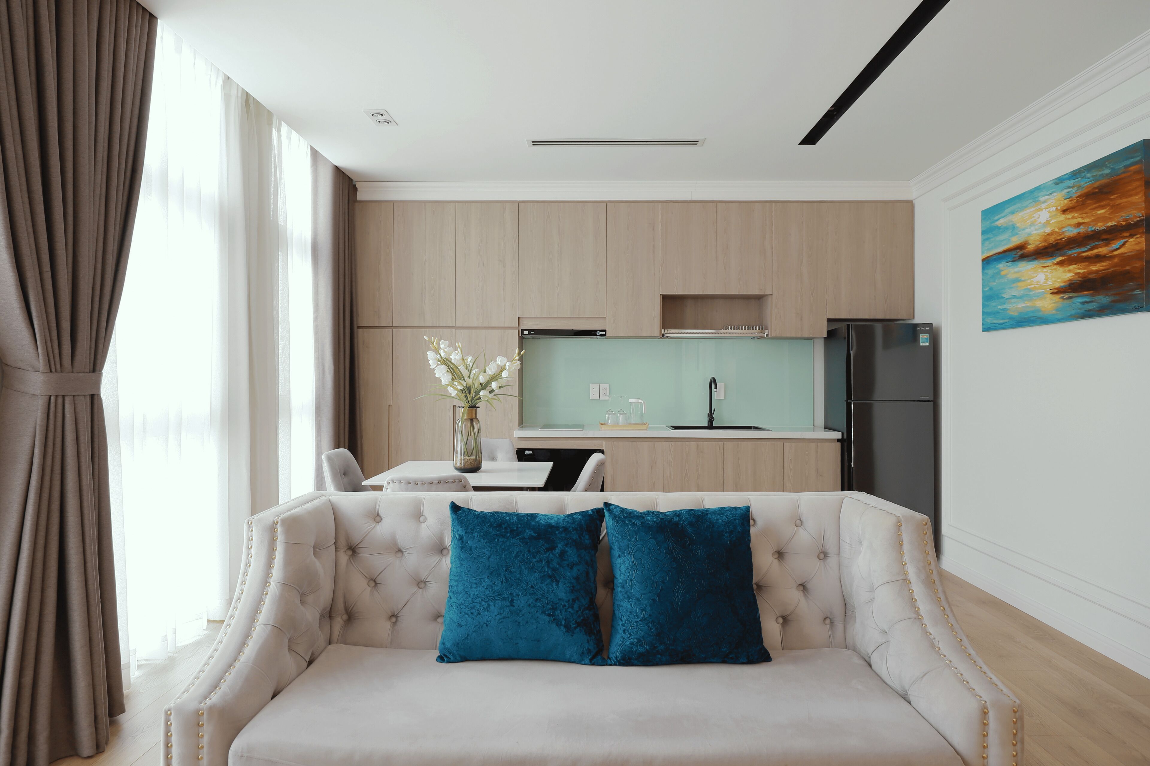 One-Bedroom Deluxe Apartment | Living area | 32-inch flat-screen TV with cable channels