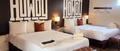 Memory-foam beds, laptop workspace, free WiFi, individually decorated