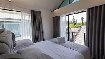 Apartemen Deluks, 2 kamar tidur | Seprai katun Mesir, seprai premium, bantalan ekstra lembut, dan brankas