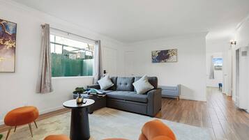 Apartment, 2 Bedrooms, Patio, Mountain View | Living area | 55-inch LED TV with digital channels