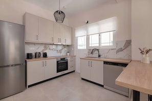 Fridge, oven, stovetop, dishwasher