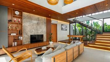 Luxury-Villa, 4 Schlafzimmer, Terrasse, Poolblick | Wohnzimmer