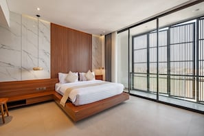 Villa Luxe, 4 chambres, patio, vue piscine | 4 chambres, draps en coton égyptien, literie de qualité supérieure