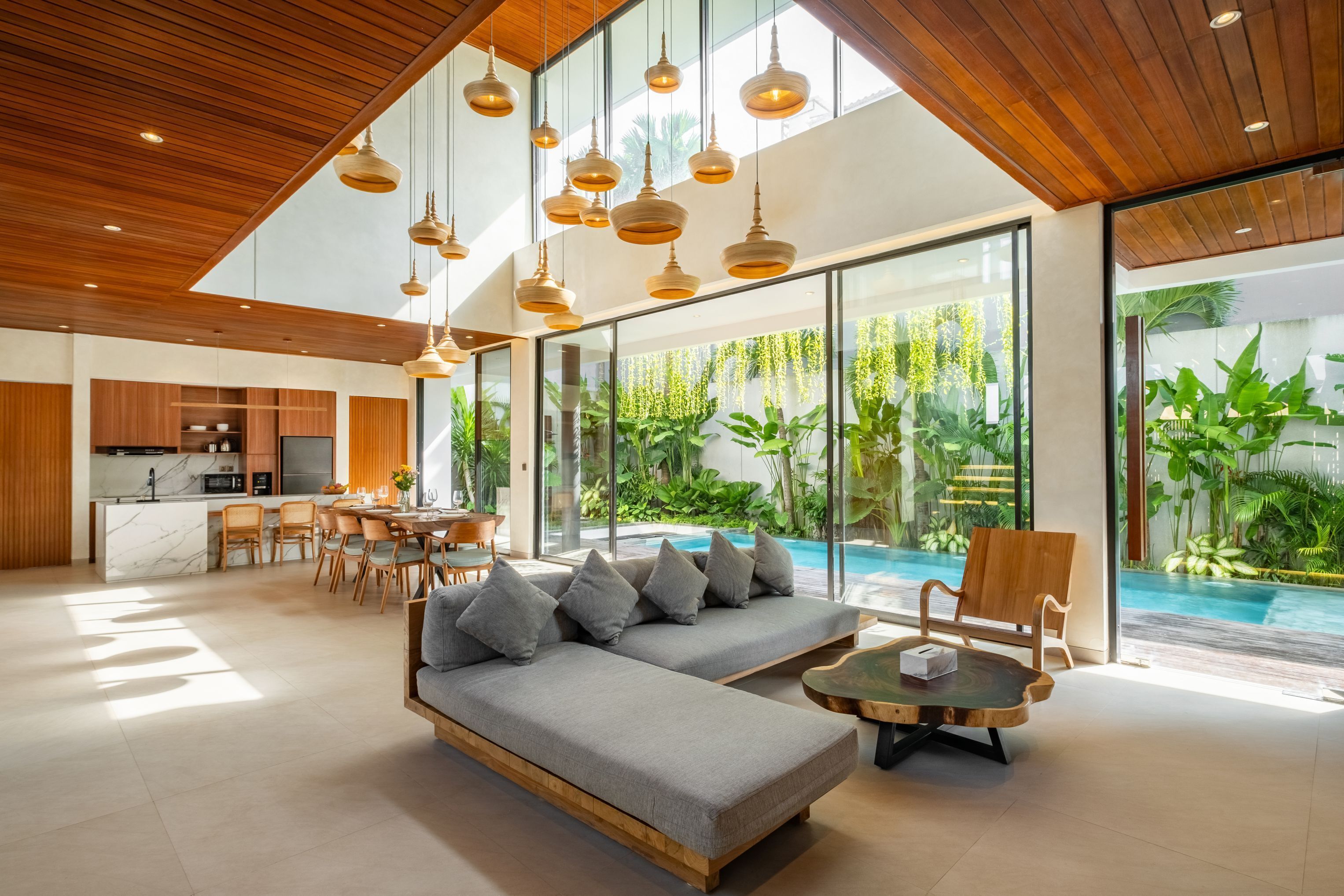 Luxury Villa, 4 Bedrooms, Patio, Pool View | Living room | 55-inch TV with cable channels