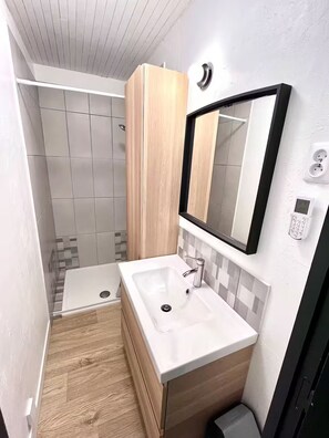 Shower, hair dryer