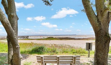 Perfect view of the beach and sound  while relaxing.  