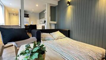 1 chambre, fer et planche Ă repasser, Wi-Fi, draps fournis