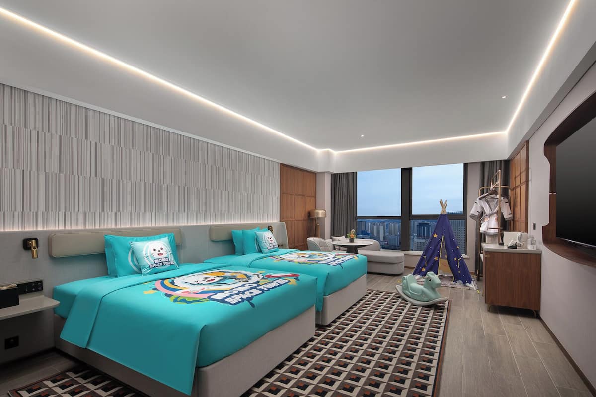 Family Twin Room, City View | 1 bedroom, desk, laptop workspace, free WiFi