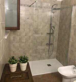 Dusche, Haartrockner, Bidet, Handtücher