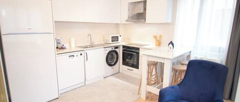 Microwave, oven, stovetop, dishwasher