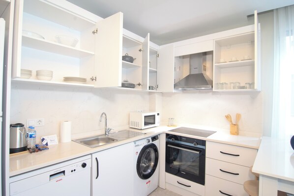 Microwave, oven, stovetop, dishwasher