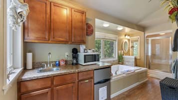 Fridge, microwave, coffee/tea maker