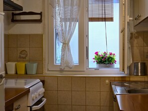 City Apartment, City View | Private kitchen | Electric kettle, toaster