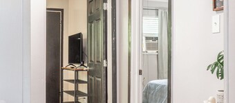 Kick back and relax in this calm, stylish space.