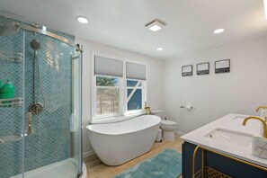 Hair dryer, towels