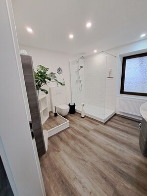 Shower, hair dryer - Charming vacation home Emmi, in the beautiful Eifel in Stadtkyll. (Stadtkyll)
