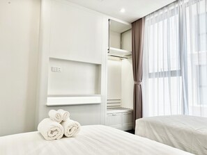 Family Apartment, 2 Bedrooms, Ocean View, Oceanfront | Premium bedding, memory foam beds, individually decorated - Nice Seaview-Kiss bridge-Firework-Sunset (Phu Quoc)