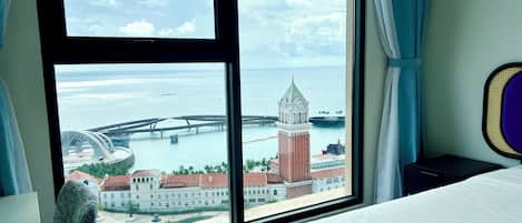 Apartamento superluxo, vista para o oceano | 1 quarto, roupas de cama premium