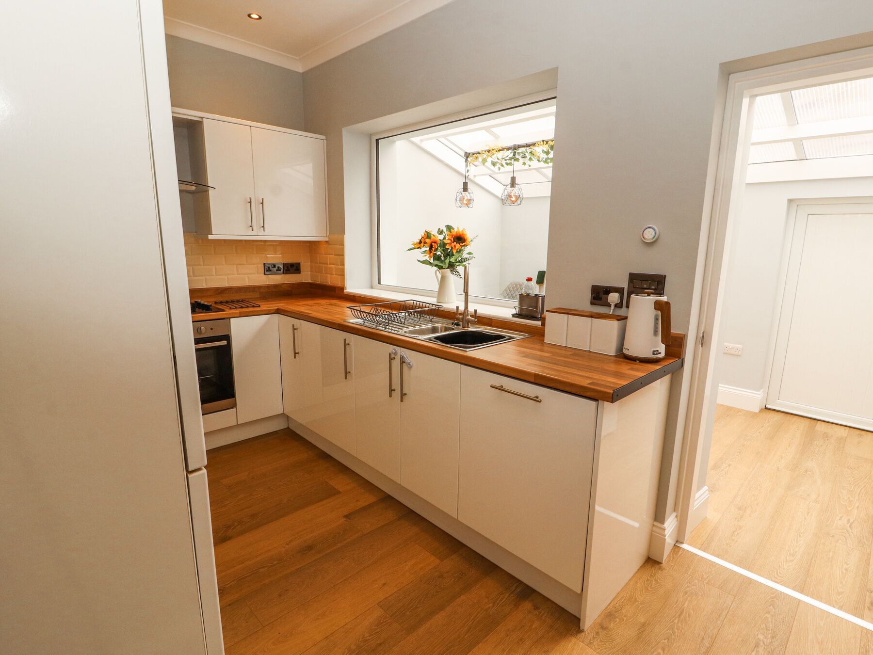 Fridge, microwave, dishwasher, toaster
