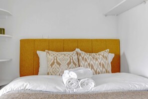 1 bedroom, desk, iron/ironing board, travel cot