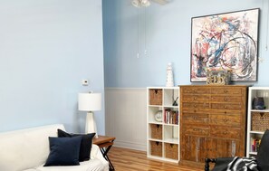Smart TV, DVD player, books