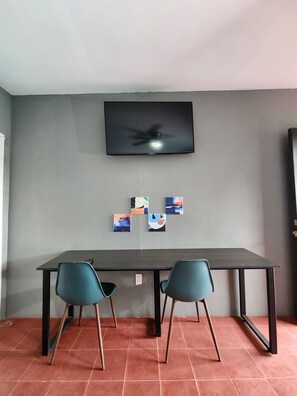 Desk, laptop workspace, iron/ironing board, free WiFi