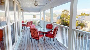 Outdoor dining - 6 Waterside Walk | Private Elevator, Walk to Beach (Tybee Island)